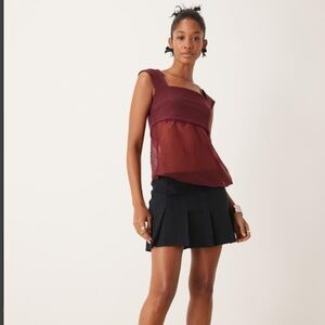 Abercrombie & Fitch sheer babydoll cami top in Red